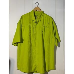 Reel Legends Fishing Shirt XL Green Short Sleeve Vented UV Performance